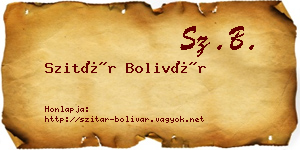 Szitár Bolivár névjegykártya